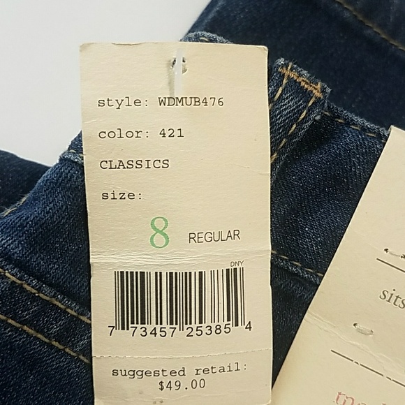 Liz Claiborne NWT Modern Straight Blue Jeans - Picture 3 of 8